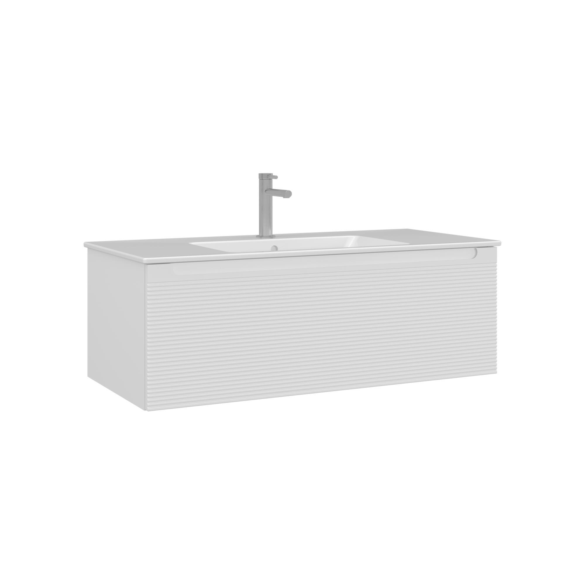 Orka Olbia 100 cm Mat Beyaz Banyo Dolabı Alt Modül Lavabo