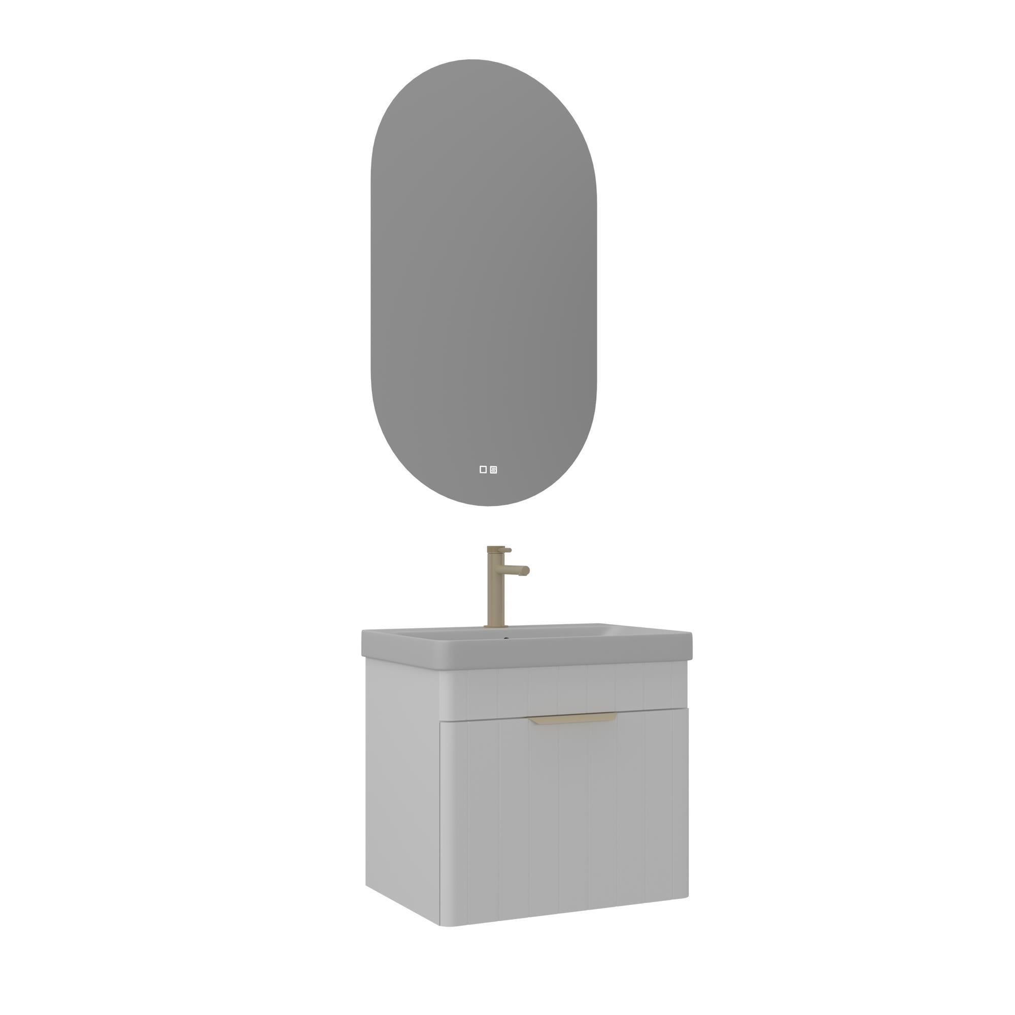 Orka Procida 60 cm Mat Beyaz Banyo Dolabı Takımı