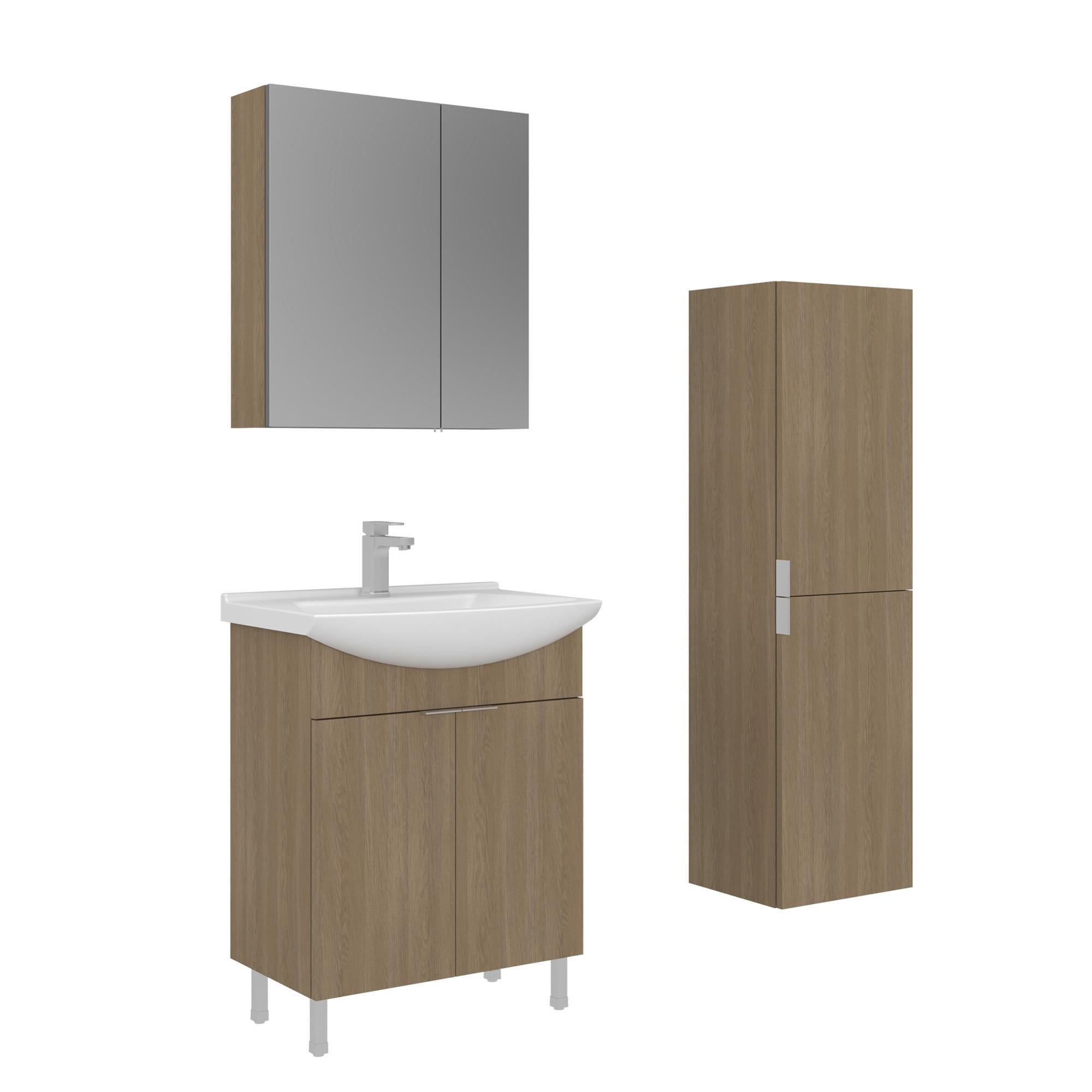 Orka Purus 65 cm Budva Ayna Dolaplı Banyo Dolabı Takım ve Boy Dolabı (Ayaklı)