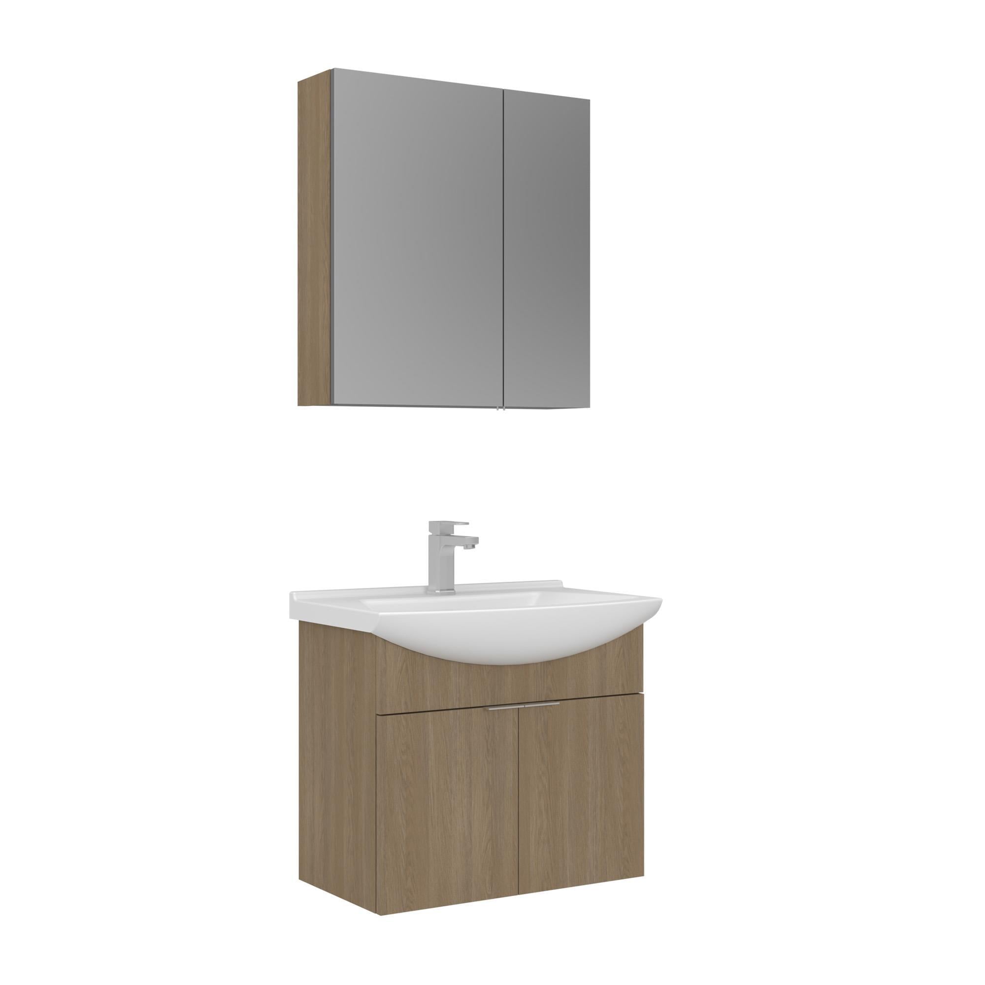 Orka Purus 65 cm Budva Ayna Dolaplı Banyo Dolabı Takım (Asma)