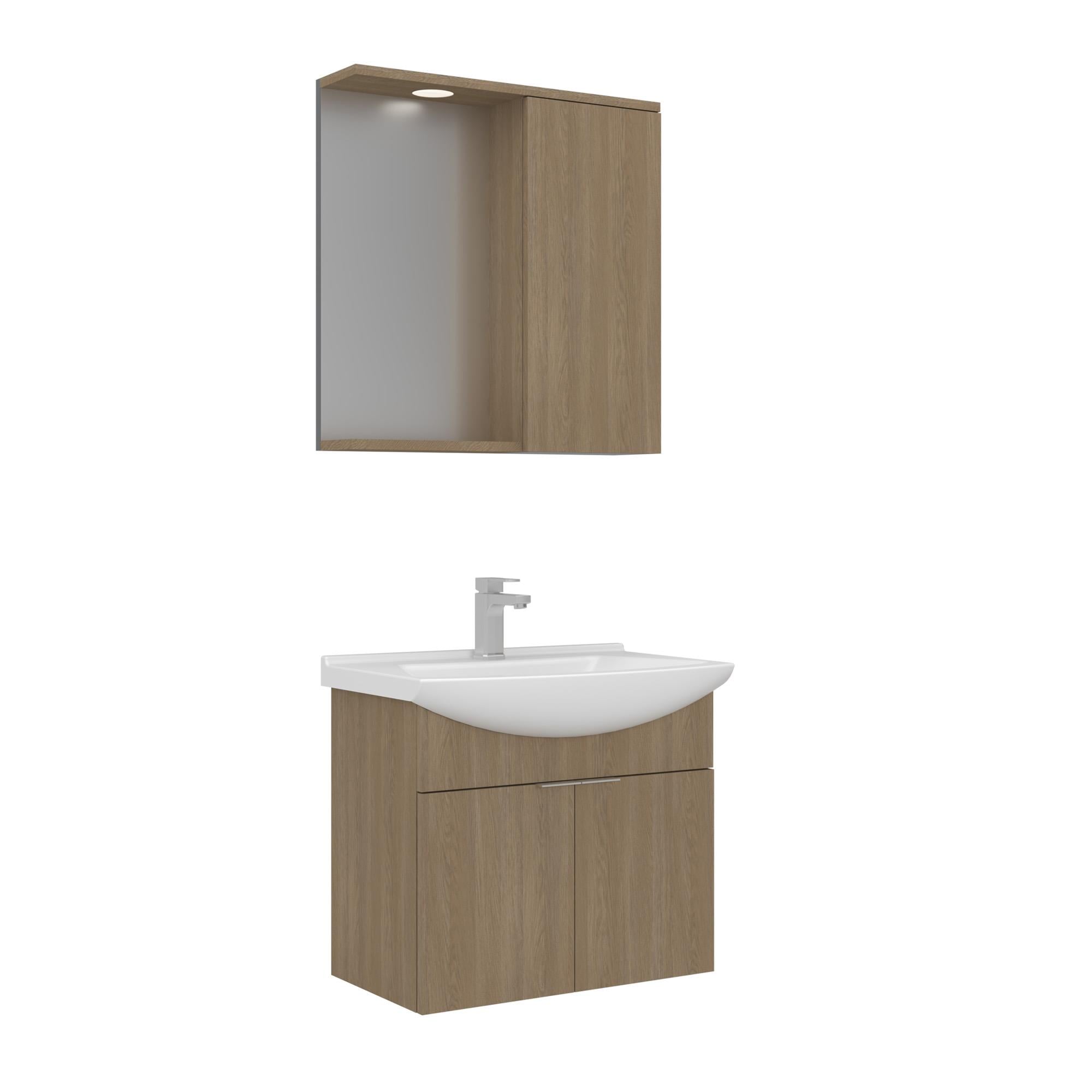 Orka Purus 65 cm Budva Spot Aynalı Banyo Dolabı Takım (Asma)