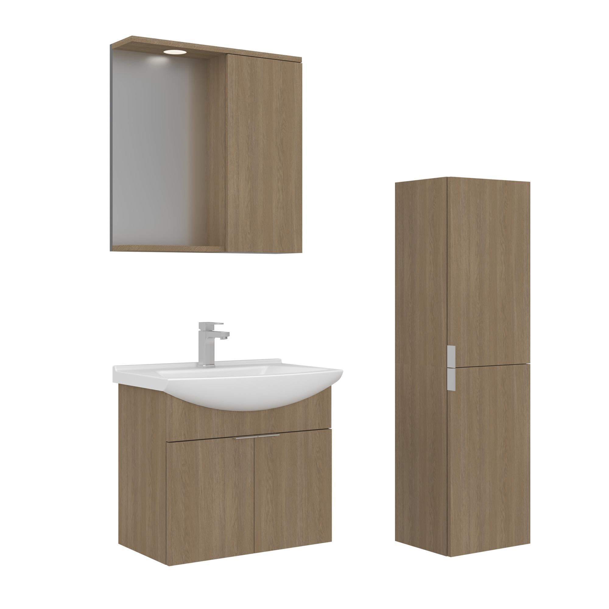 Orka Purus 65 cm Budva Spot Aynalı Banyo Dolabı Takım ve Boy Dolabı (Asma)
