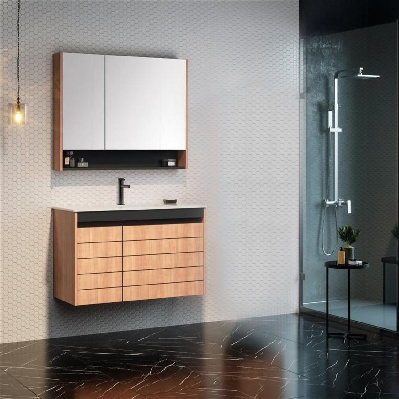 Orka Ricato 80 cm MDF Morgana Kiraz Banyo Dolabı Takımı