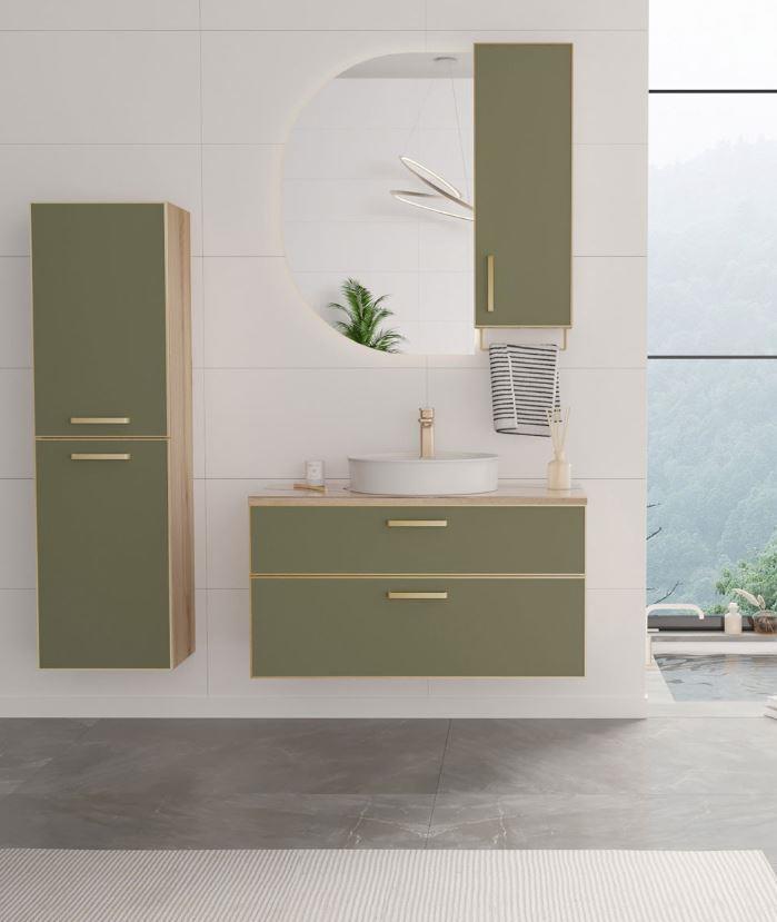 Orka Salerno 75 cm Mat Sardunya Banyo Dolabı Takımı ve Boy Dolabı