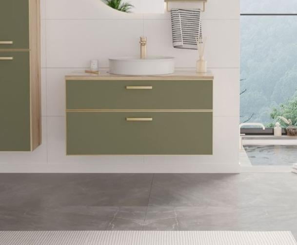 Orka Salerno 75 cm Mat Sardunya Banyo Dolabı Alt Modül ve Lavabo