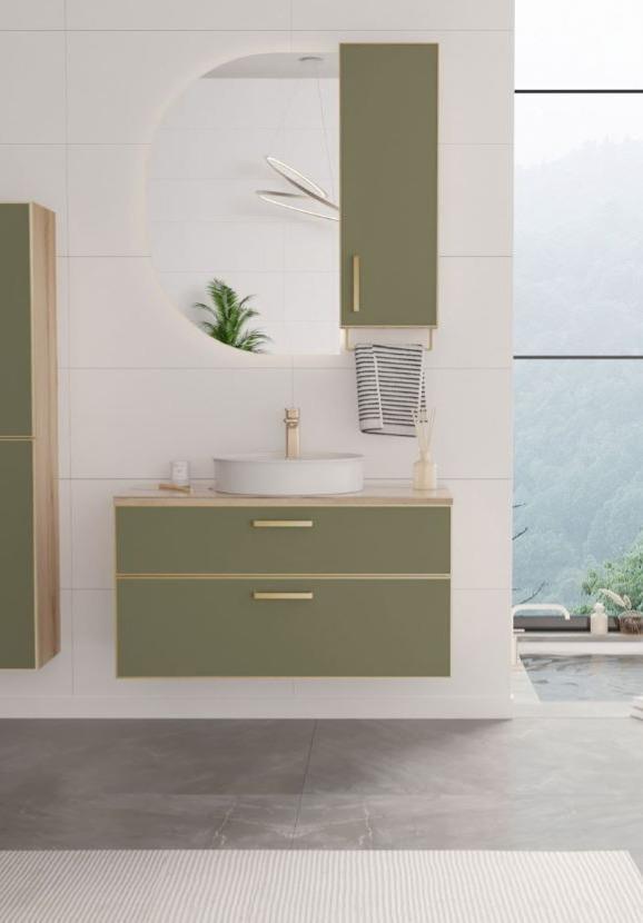 Orka Salerno 75 cm Mat Sardunya Banyo Dolabı Takımı