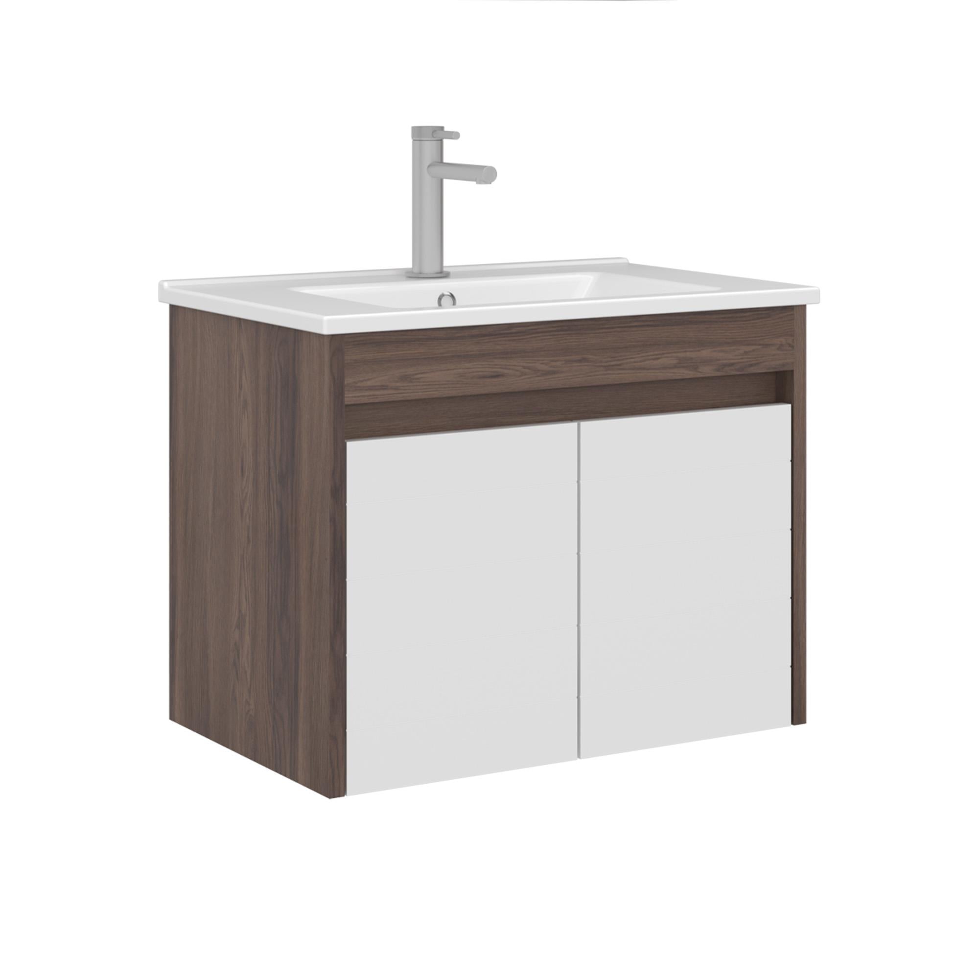 Orka Serra 65 cm Navaro/Beyaz Banyo Dolabı Alt Modül ve Lavabo