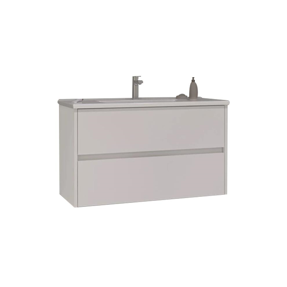 Orka Side 85 cm MDF Çekmeceli Beyaz Banyo Dolabı Alt Modül Lavabo