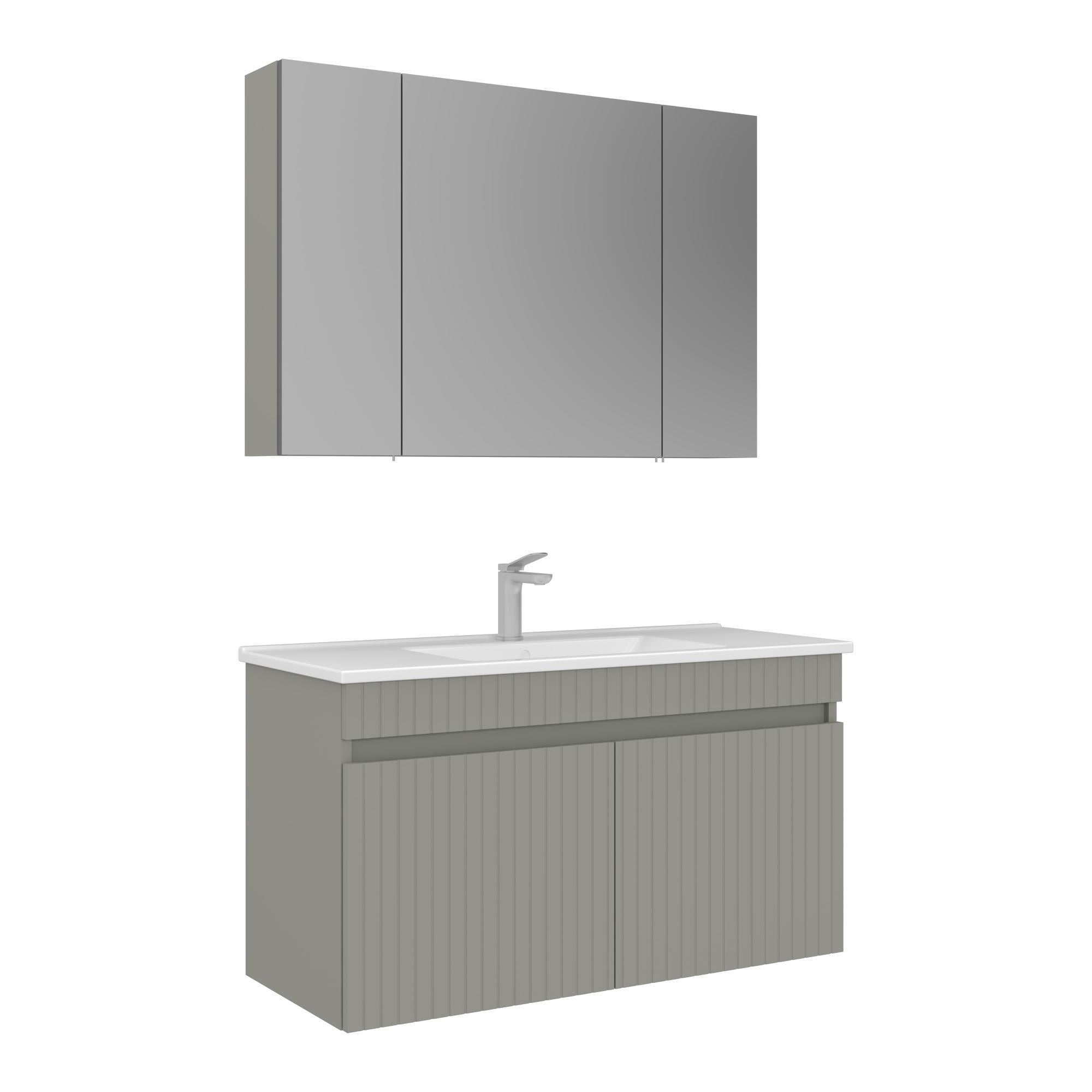 Orka Tivoli 100 cm Mat Kaşmir Banyo Dolabı Takımı 