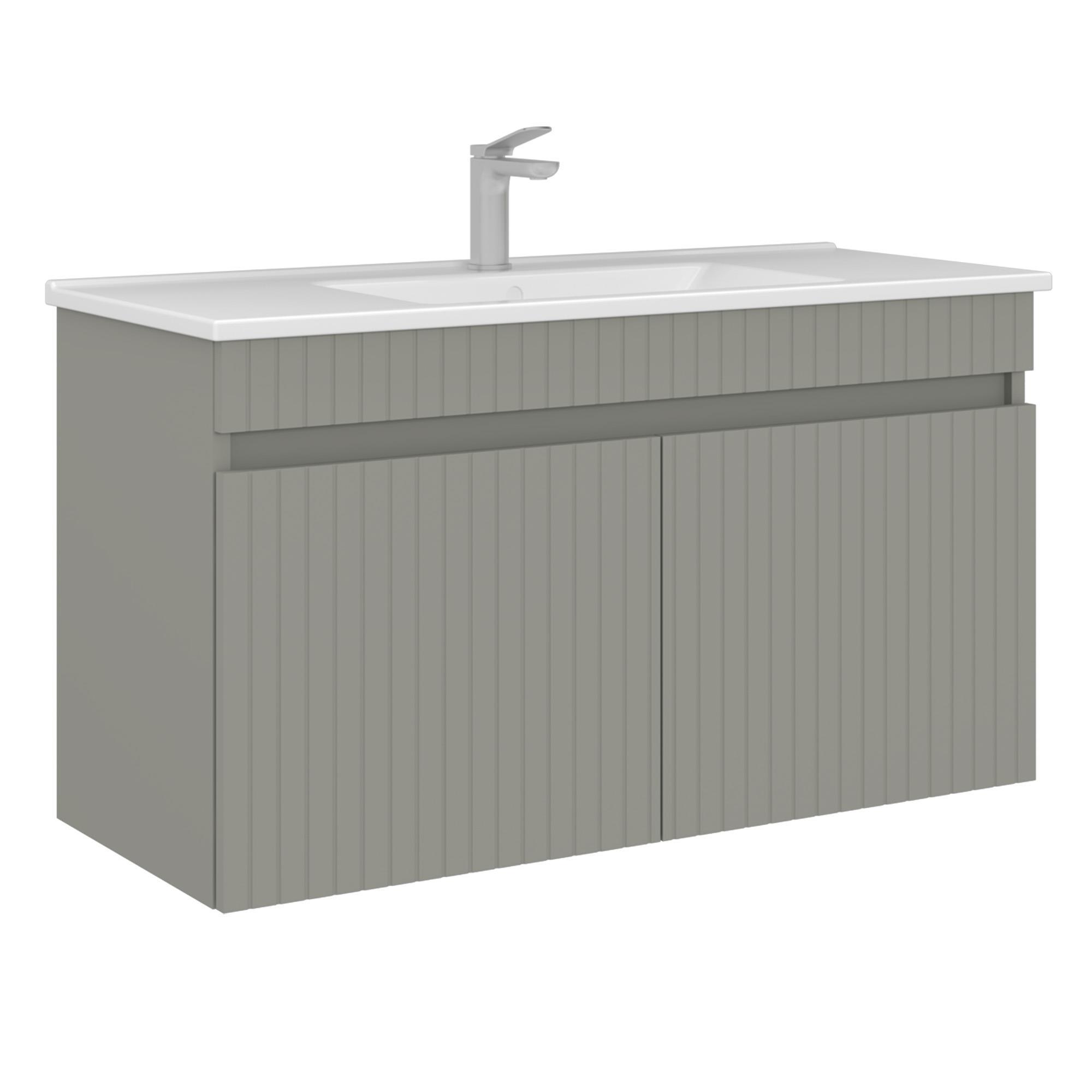 Orka Tivoli 100 cm Mat Kaşmir Banyo Dolabı Alt Modül Lavabo
