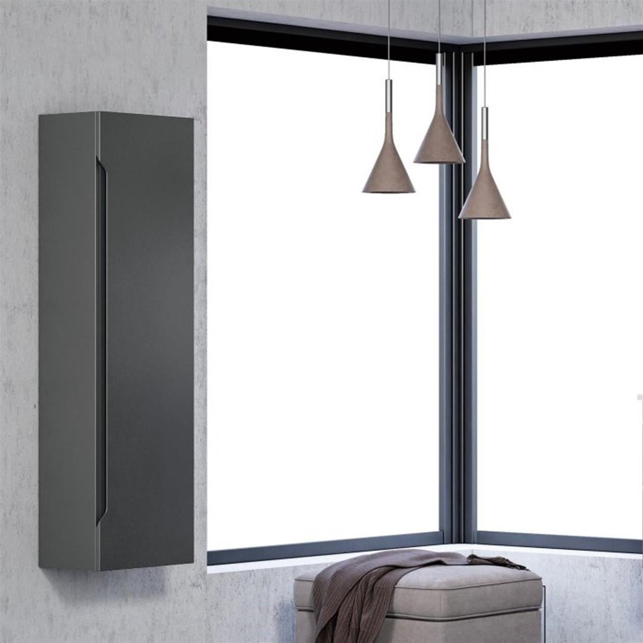 Orka Varna 40 cm MDF Mat Antrasit Banyo Boy Dolabı