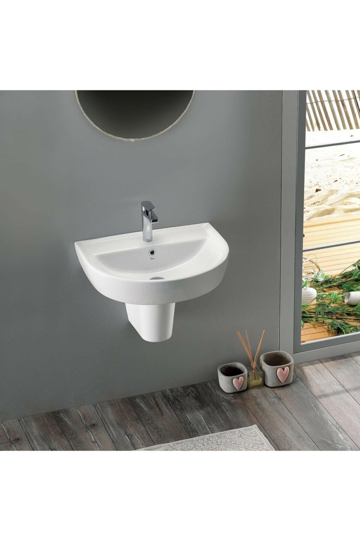 Turkuaz Bella Banyo Lavabo 35*45 cm (Bella Yarım Ayaklı)