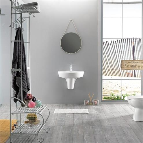 Turkuaz Bella Banyo Lavabo 40*50 cm (Bella Yarım Ayaklı)