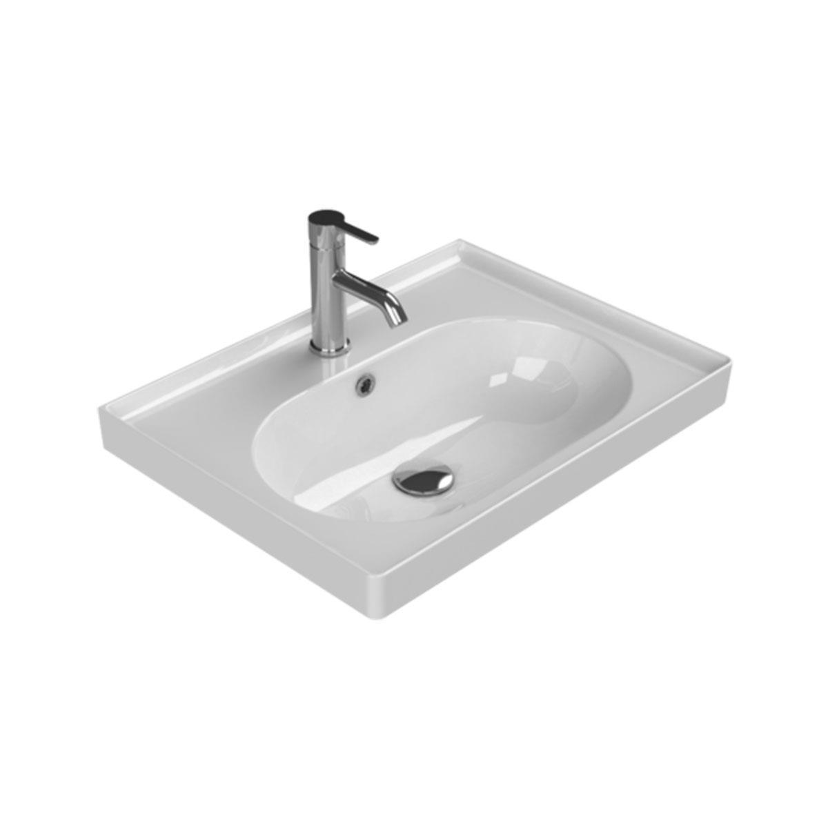 Turkuaz Cerastyle Arya Etajer Uyumlu Damlalıklı Lavabo 60*45 cm