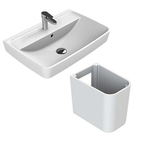 Turkuaz Cerastyle Duru Lavabo 60*40 cm ve Noura Yarım Ayak