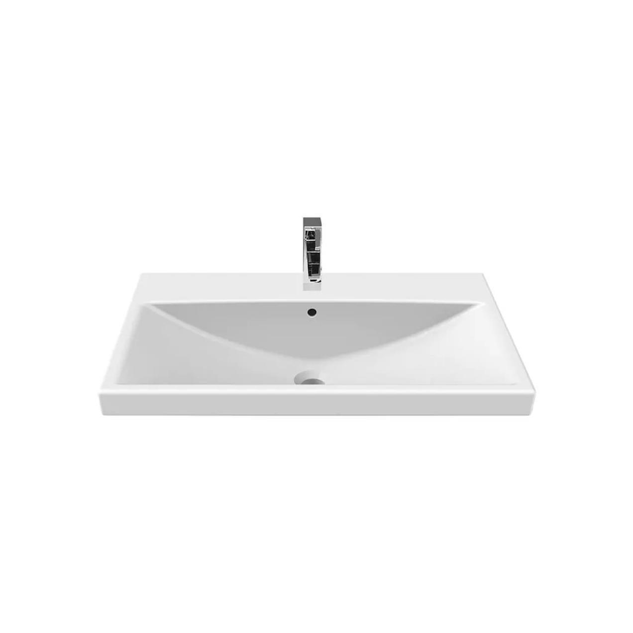 Turkuaz Cerastyle Elite Etajer Uyumlu Damlalıklı Lavabo 70*45 cm