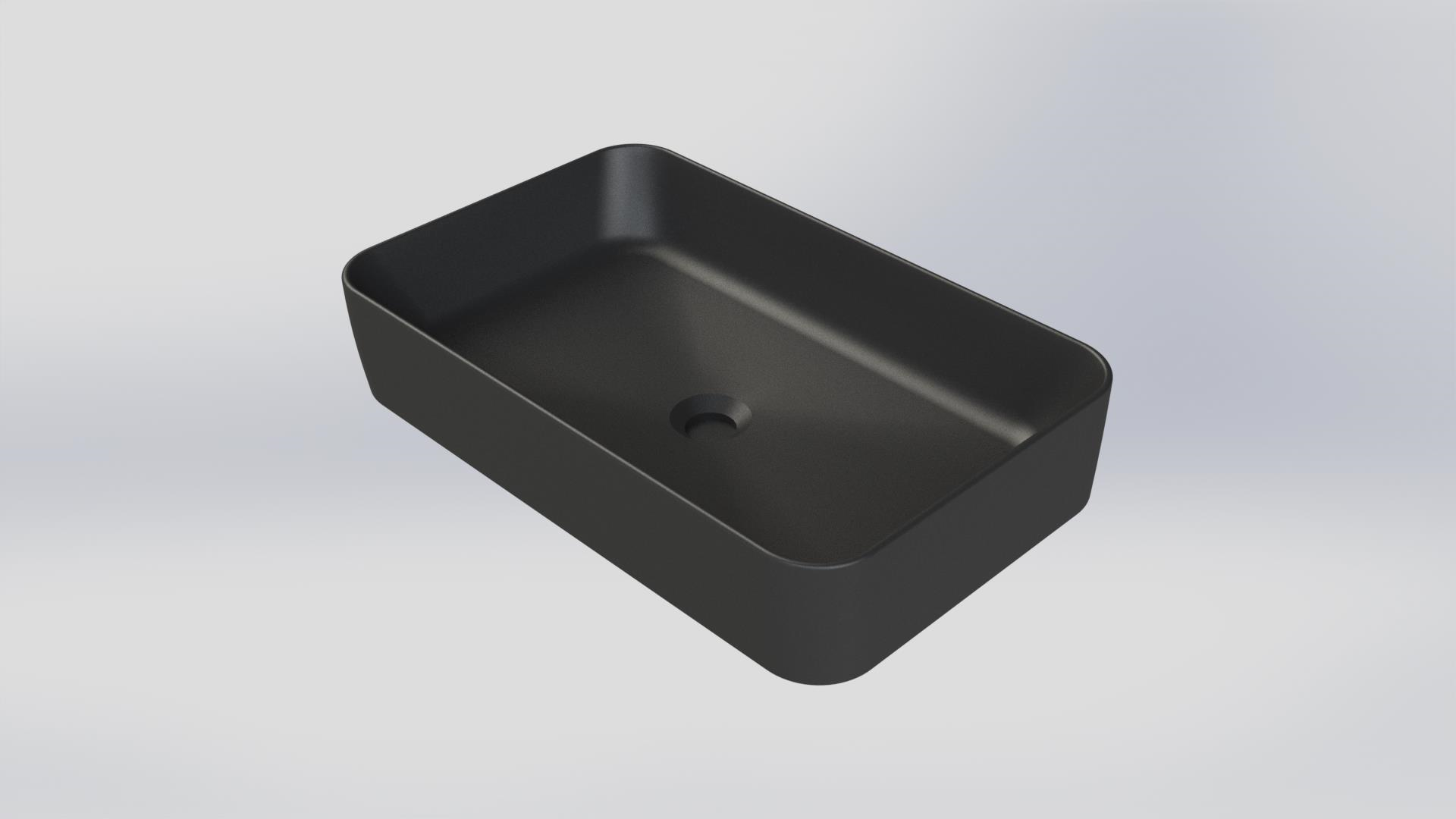 Turkuaz Cerastyle Hera Tezgahüstü Mat Siyah Lavabo 50*36 cm
