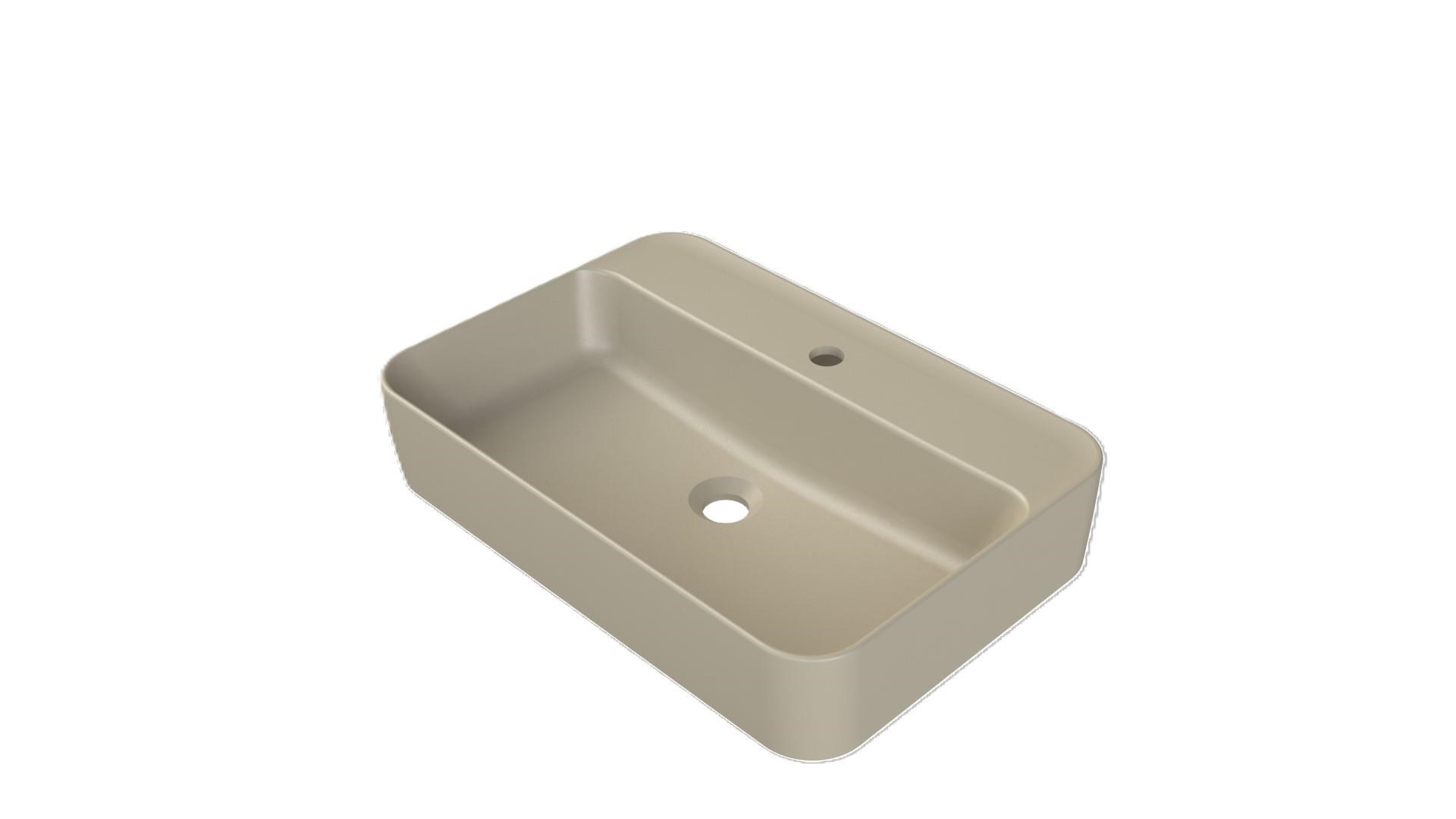 Turkuaz Cerastyle Hera Tezgahüstü Mat Cappucino Lavabo 60*42 cm