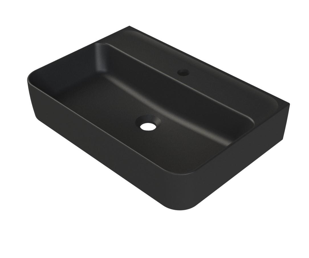 Turkuaz Cerastyle Hera Tezgahüstü Mat Siyah Lavabo 60*42 cm