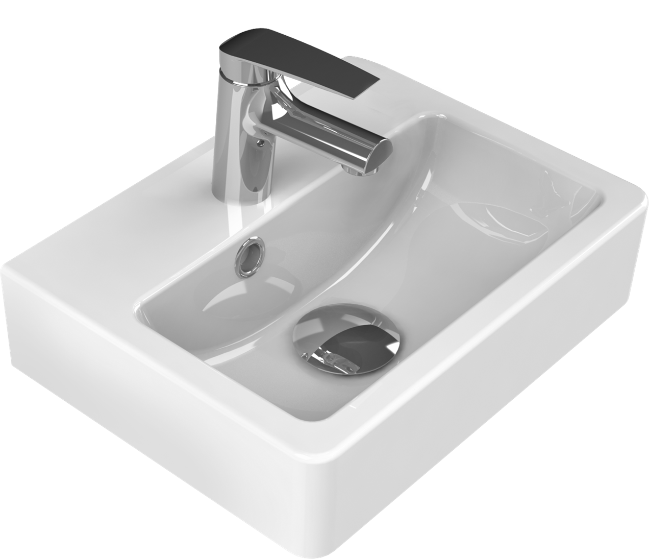 Turkuaz Cerastyle Mini Banyo Tuvalet Lavabosu 28*37 cm