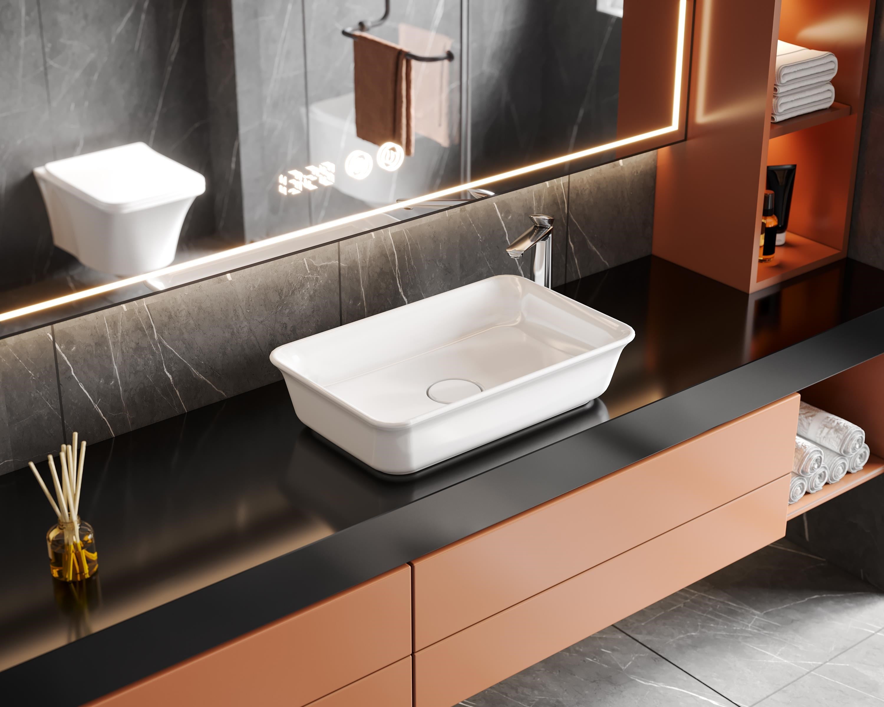 Turkuaz Cerastyle One Plus Tezgahüstü Lavabo 60*38 cm