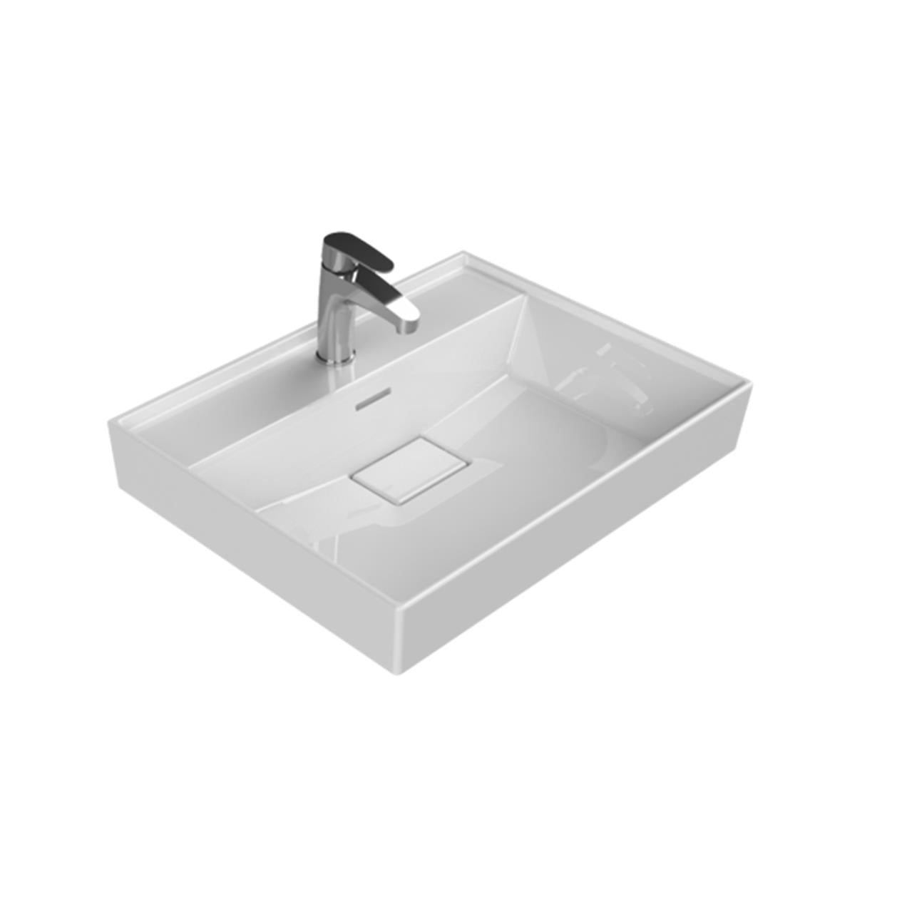 Turkuaz Cerastyle Sharp Etajer Uyumlu Lavabo Damlalıklı 60*48 cm