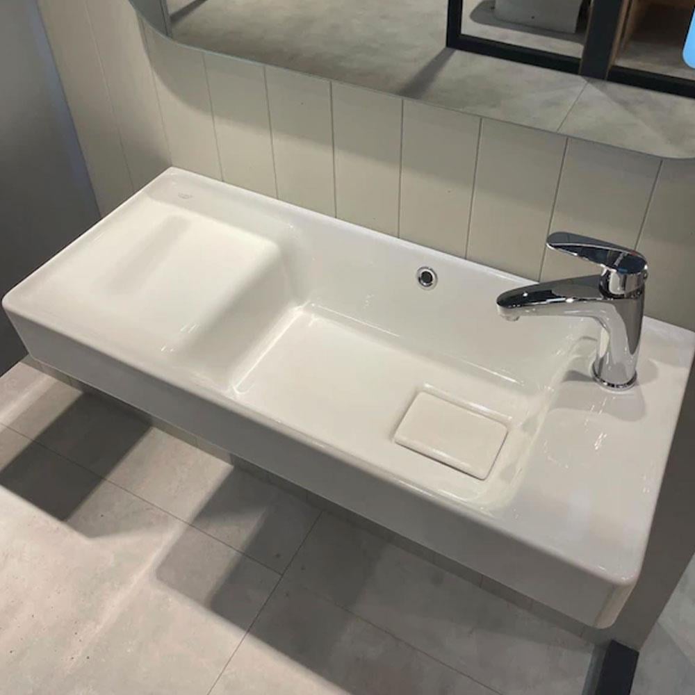 Turkuaz Cerastyle Sharp Etajer Uyumlu Lavabo Damlalıklı 80*35 cm