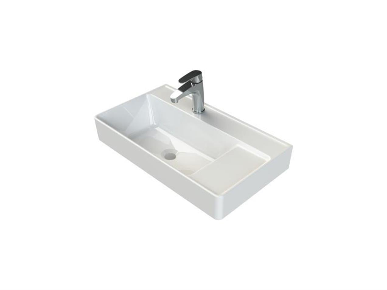 Turkuaz Cerastyle Sharp Etajer Uyumlu Damlalıklı Lavabo 65*38 cm