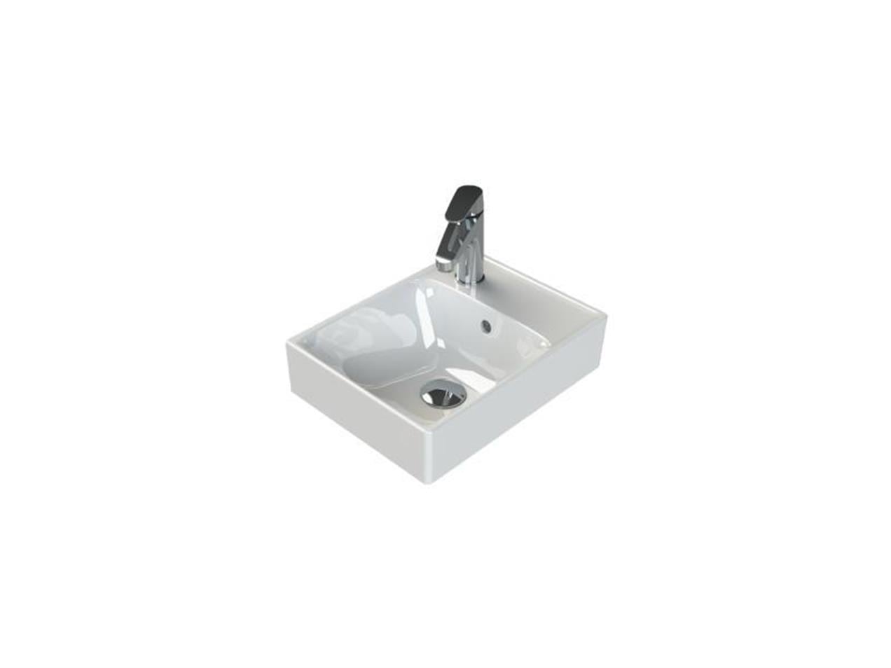 Turkuaz Cerastyle Sharp Etajer Uyumlu Damlalıklı Lavabo 40*30 cm