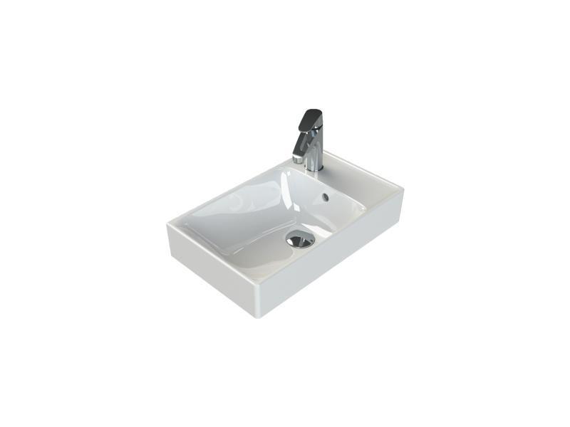 Turkuaz Cerastyle Sharp Etajer Uyumlu Damlalıklı Lavabo 50*30 cm