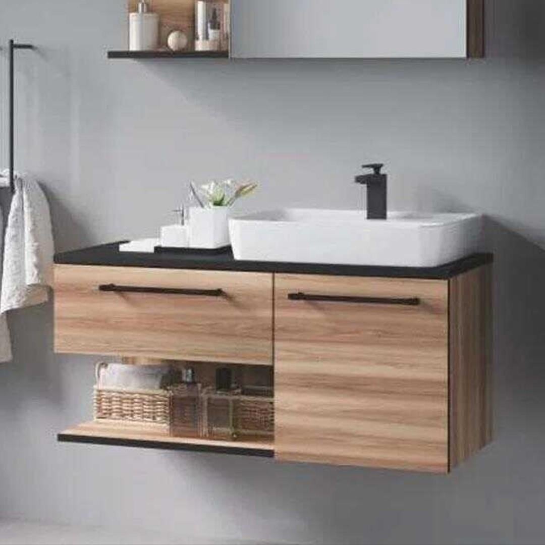 Turkuaz Duru Etajerli Lavabo 50*40 cm,Denko Piramit 90 Alt Modül