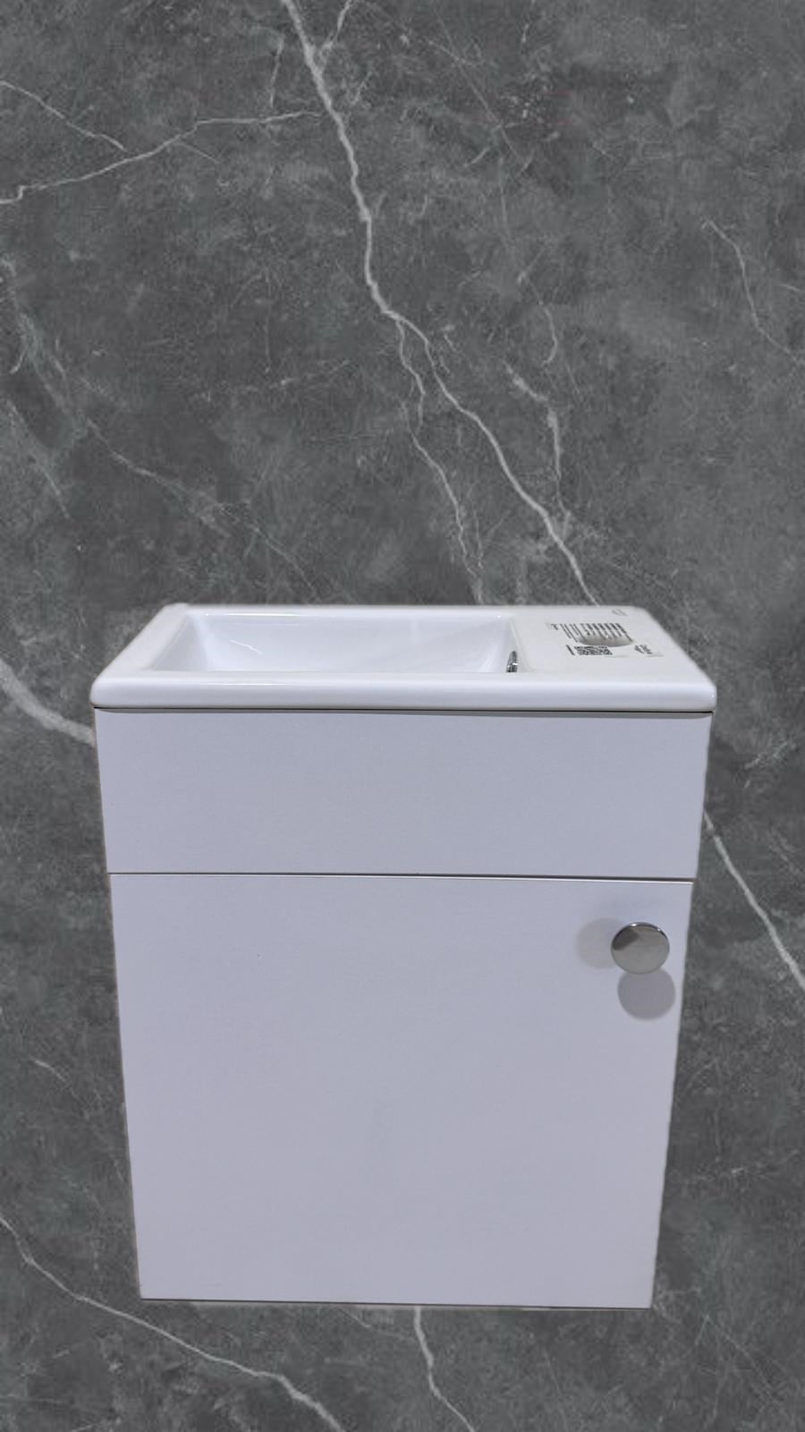 Turkuaz Mini Küçük Banyo, Tuvalet, Karavan Lavabo 24*42 cm (Banyo Dolabı ve Lavabo Bataryası Dahil)