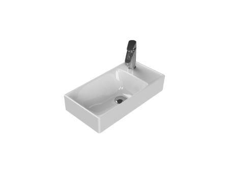 Turkuaz Sharp Etajer Uyumlu Lavabo 50*25 cm (Sağdan Batarya Delikli)