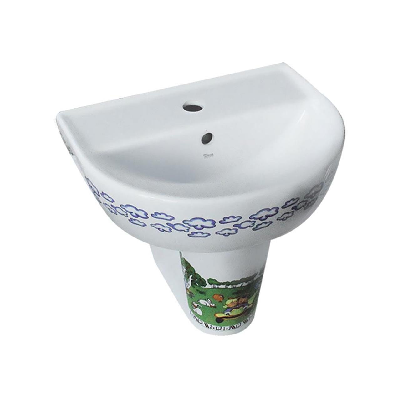 Turkuaz Yumurcak Banyo Lavabo Yarım Ayak 35*45 cm