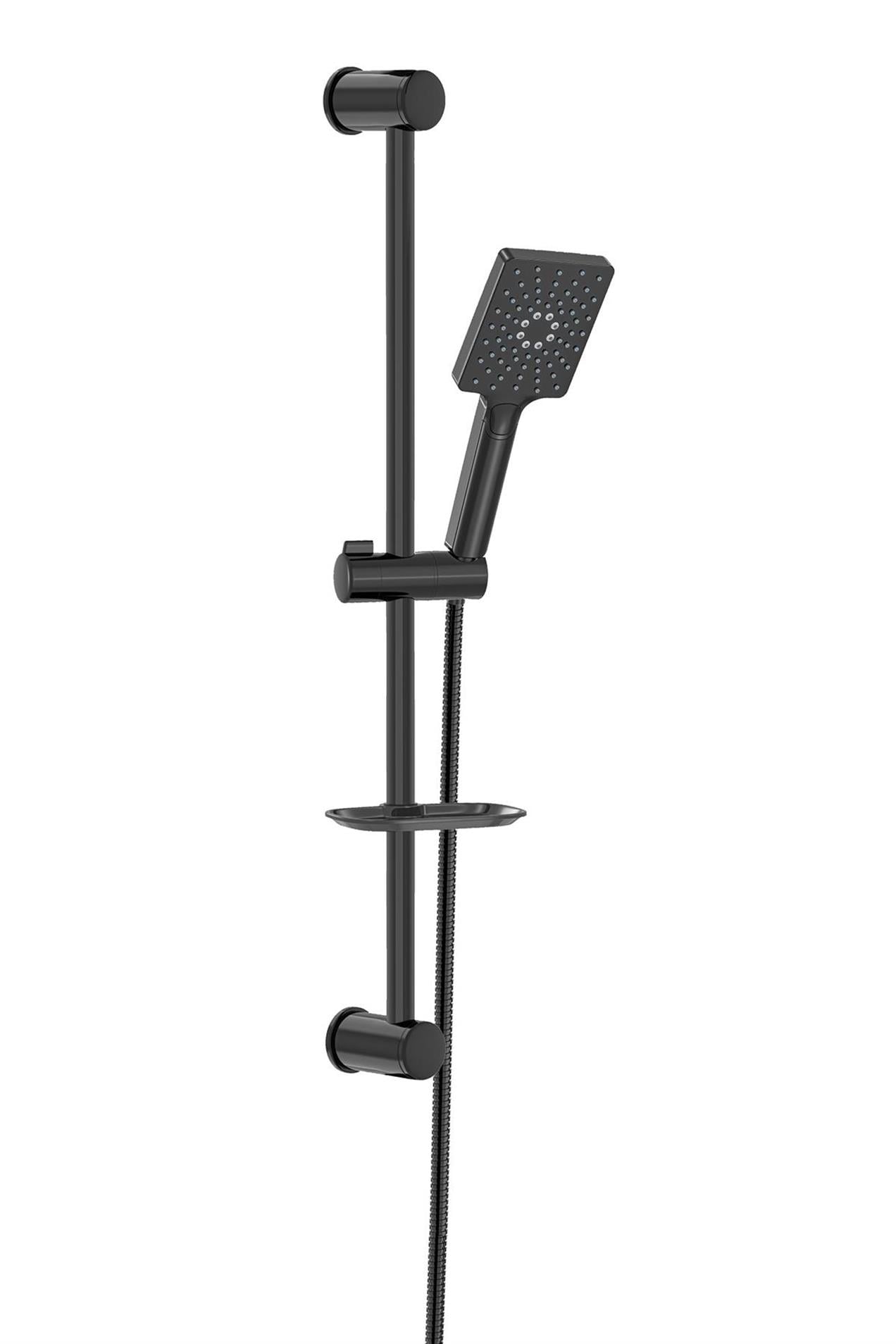 Valtemo Maxima Jet Black Sürgülü Siyah Duş Takımı Seti VS-6740
