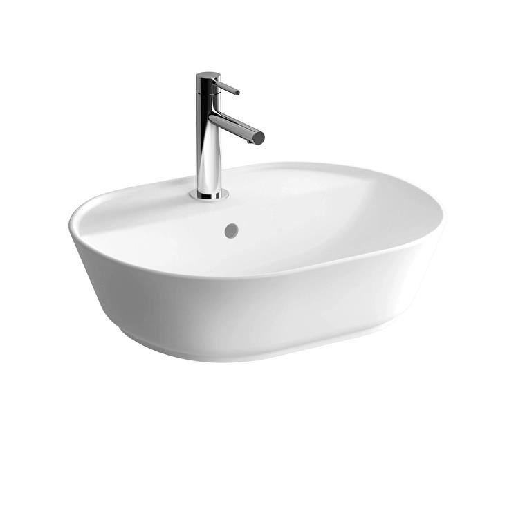 VitrA Geo Oval Batarya Delikli Çanak Lavabo 55 x 43 cm Beyaz 7428B003-0001