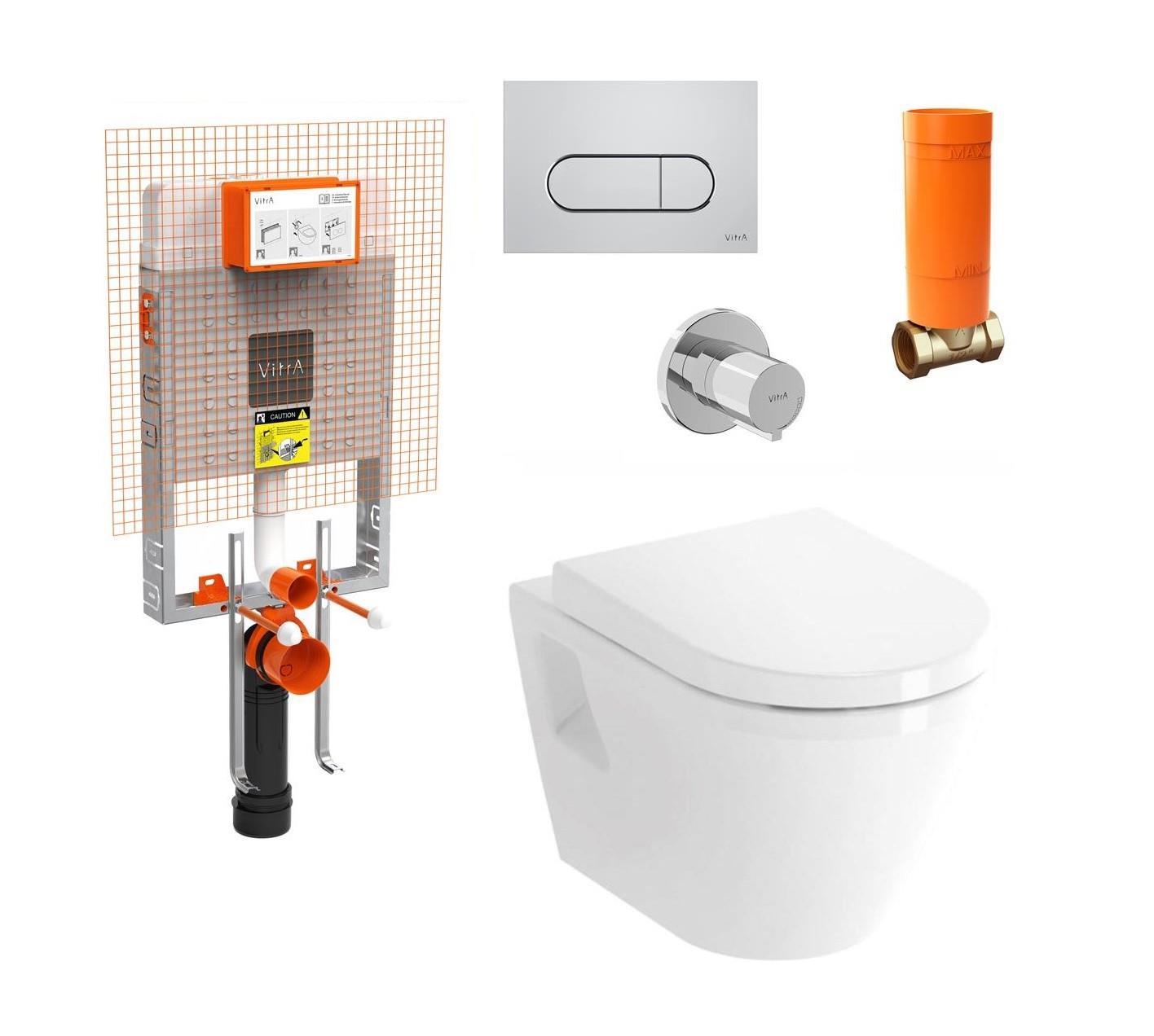 Vitra Integra Beyaz Kanallı Asma Klozet Gömme Rezervuar Tam Set 800-2027