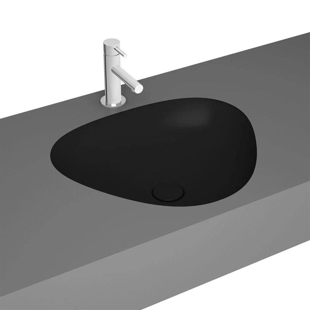 Vitra Plural Üçgen Tezgah Altı Çanak Lavabo 47 cm Mat Siyah 7812B483-1083