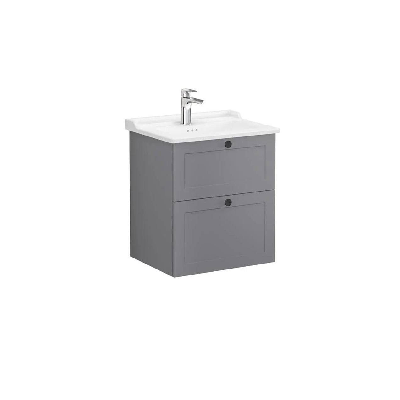 Vitra Root Classic 60 cm Gri Çekmeceli Banyo Dolabı Alt Modül Lavabo