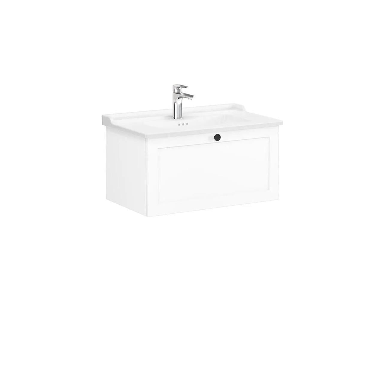 Vitra Root Classic 80 cm Beyaz Çekmeceli Banyo Dolabı Alt Modül Lavabo
