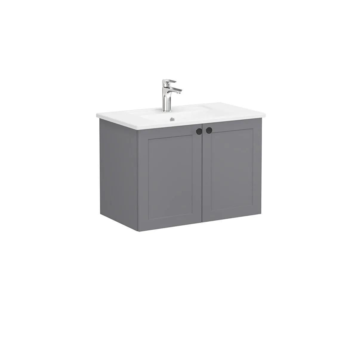 Vitra Root Classic 80 cm Gri Kapaklı Banyo Dolabı Alt Modül Lavabo 68710