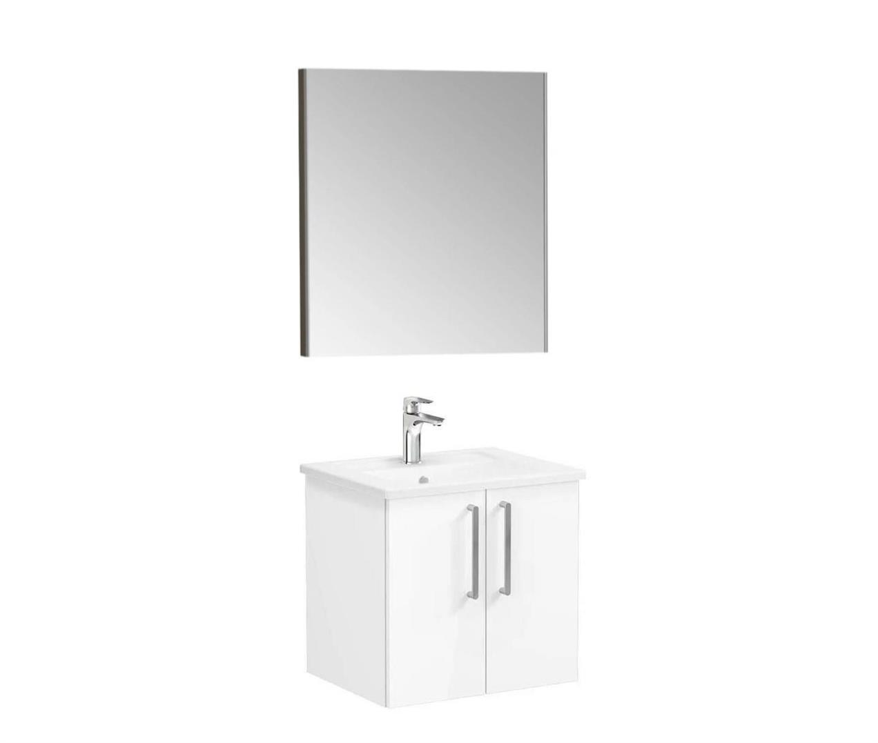 Vitra Root Flat 60 cm Beyaz Kapaklı Aynalı Banyo Dolabı Takımı