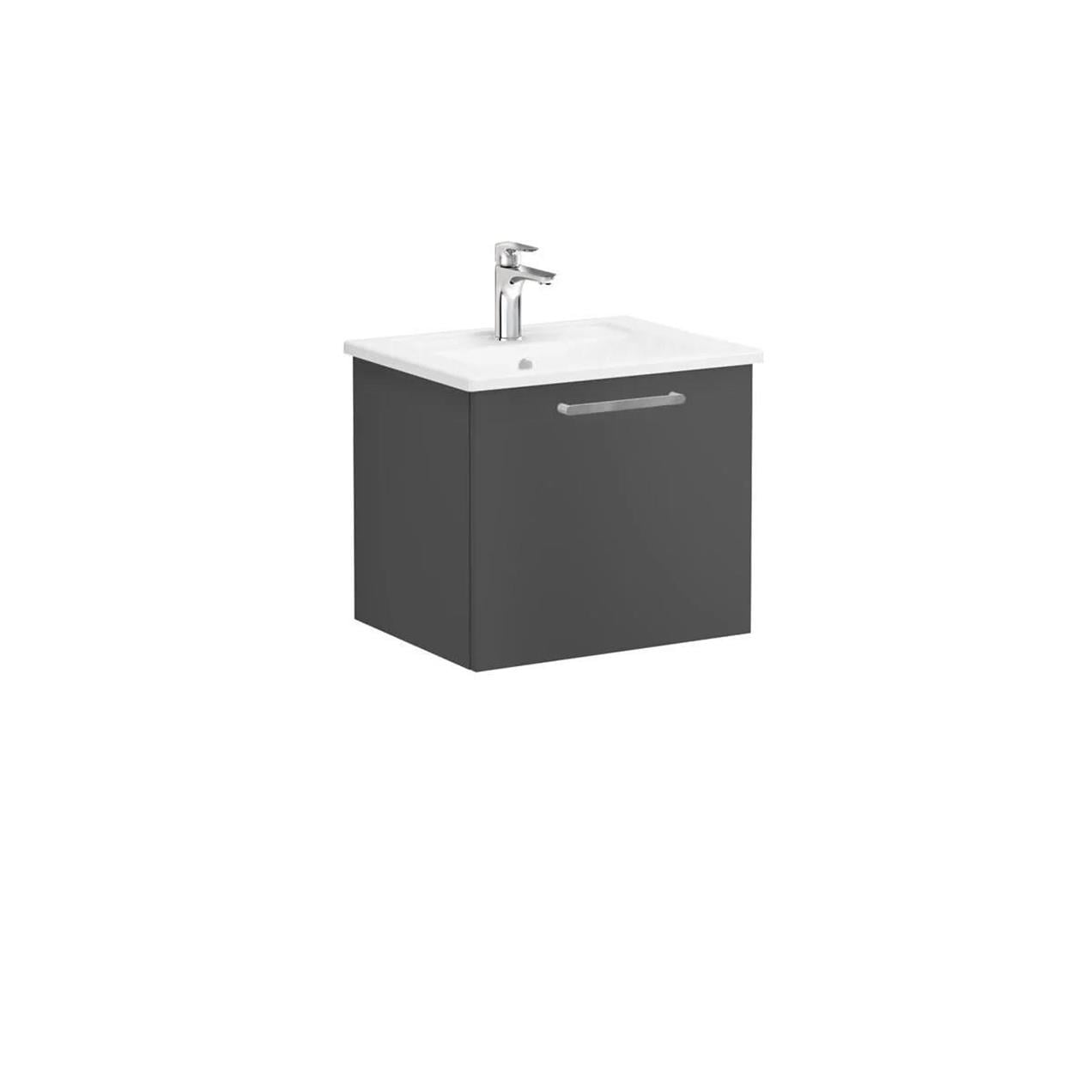 Vitra Root Flat 60 cm Gri Çekmeceli Banyo Dolabı Alt Modül Lavabo
