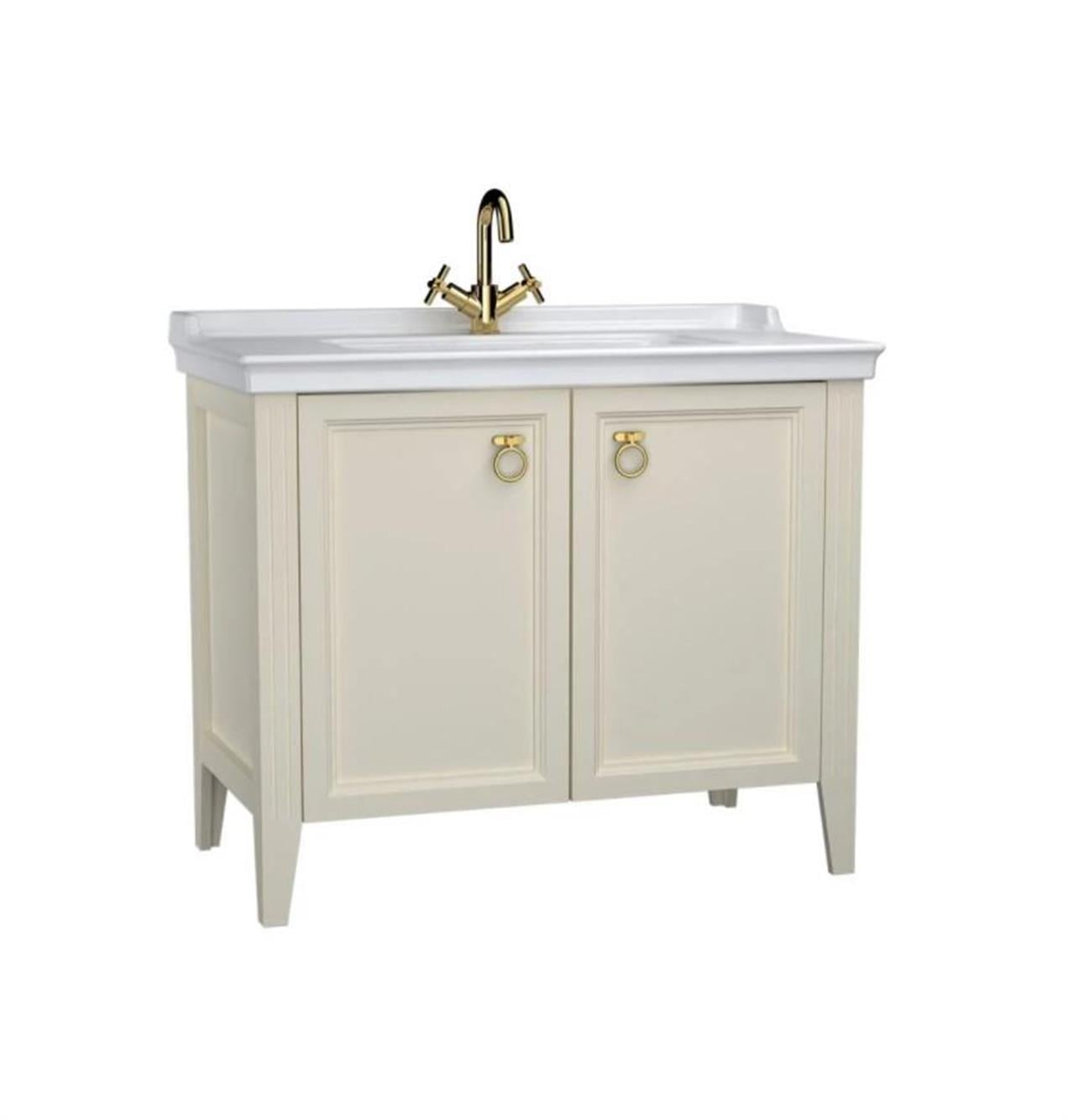 Vitra Valarte 100 cm Fildişi Banyo Dolabı Alt Modül, Lavabo 62158