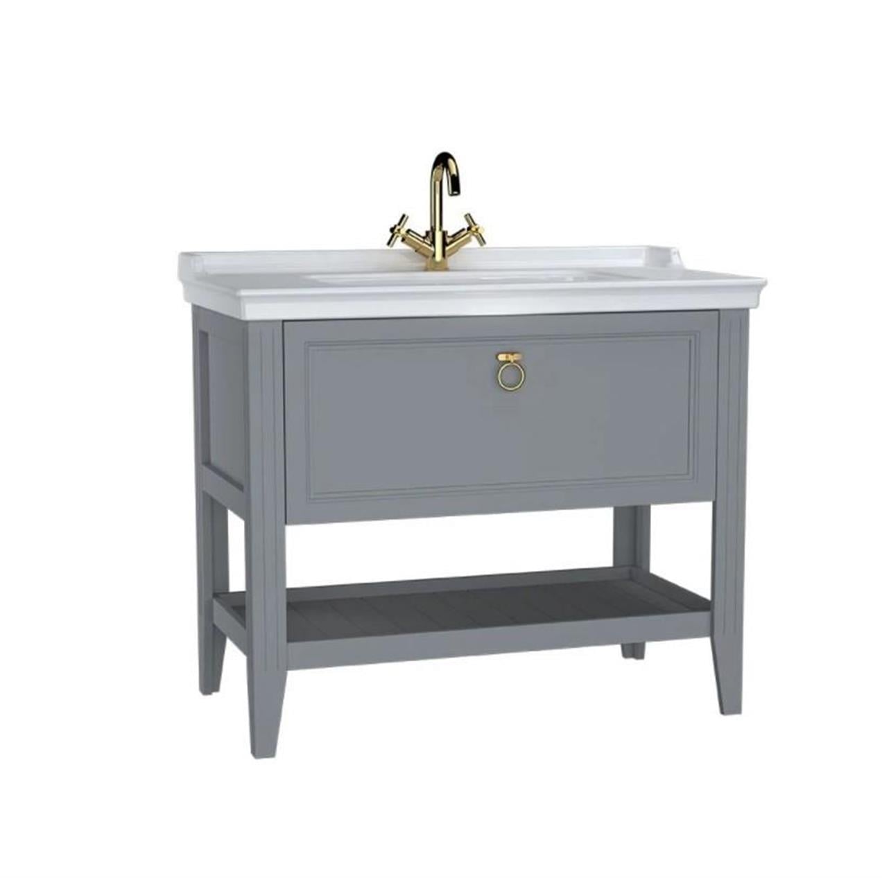 Vitra Valarte 100 cm Gri Banyo Dolabı Alt Modül ve Lavabo 62184