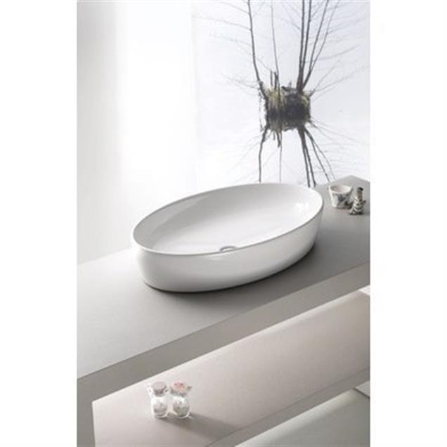 洋楽 Raw Turkuaz Cerastyle One Lavabo 67*42 cm Çanak Tezgah Üstü (Deliksiz)