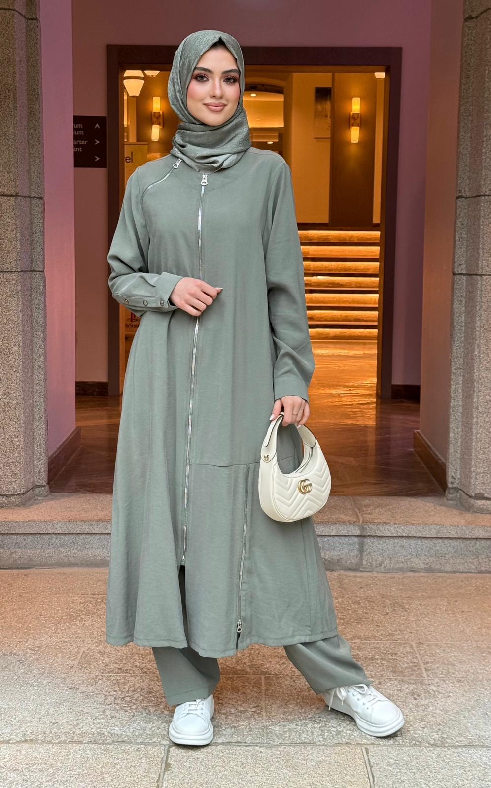 Çift Fermuarlı Takım Haki