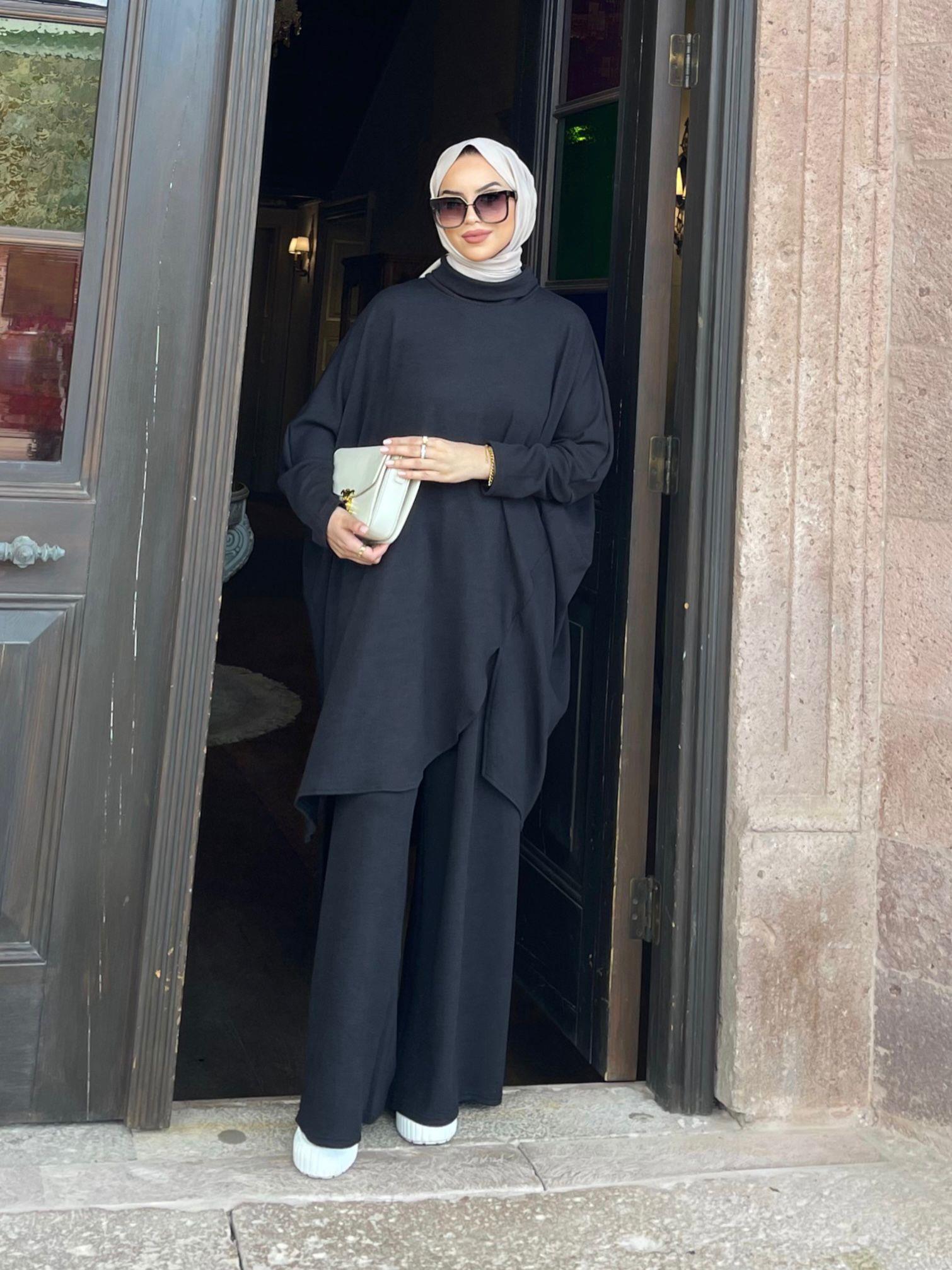 Kışlık Asimetrik Kesim Takım Siyah