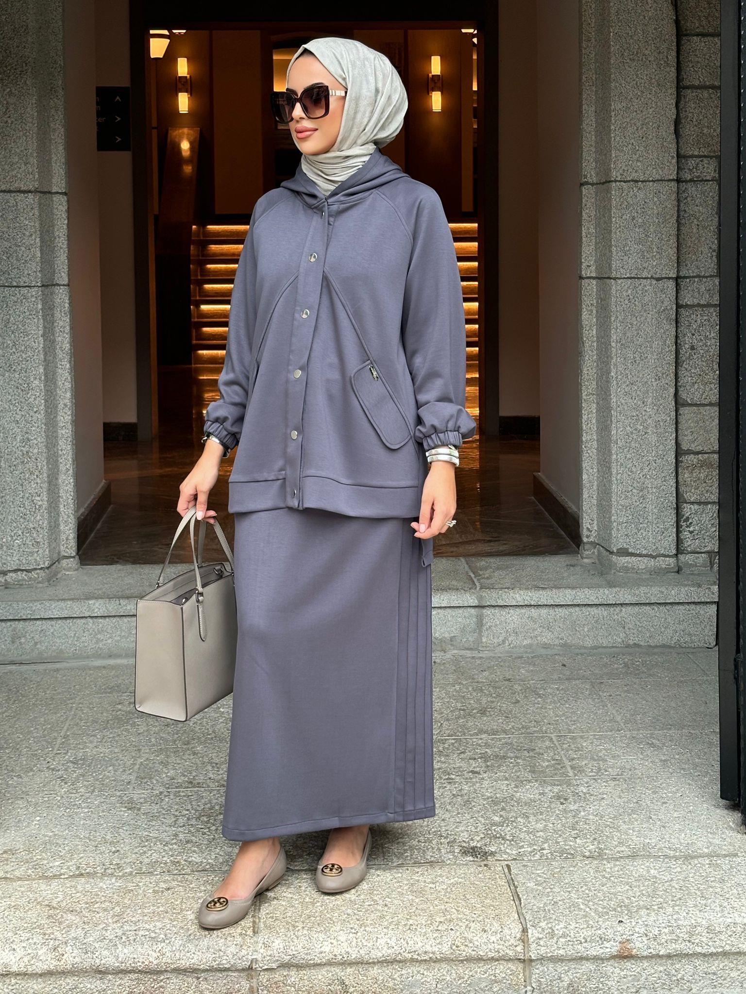 Lina Etekli Takım Gri