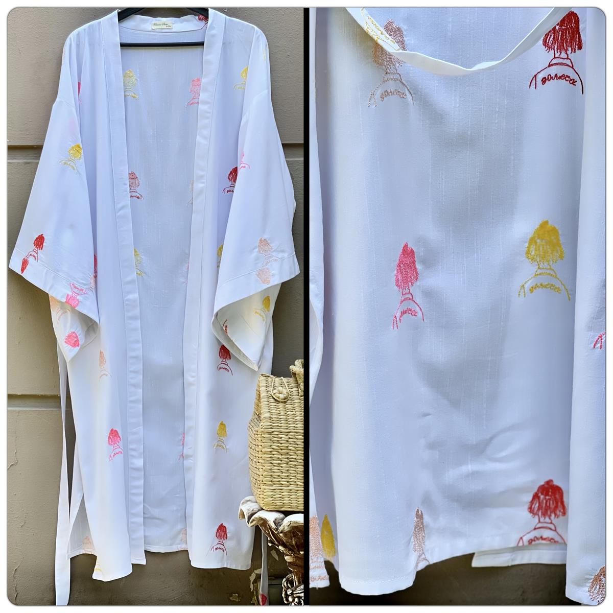COTTON EMBROIDERED KIMONO
